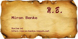 Miron Benke névjegykártya